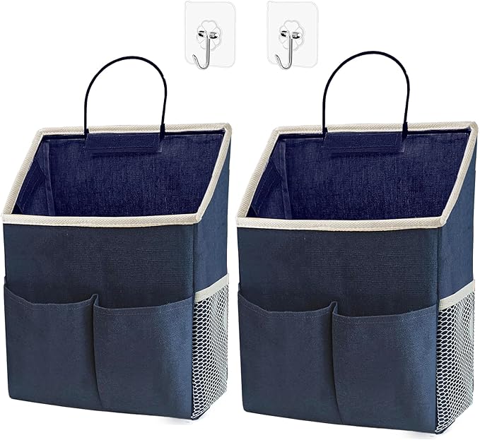 2pcs Wall Hanging Storage Bag,Wall Hanging Organizer Bags with Pockets, Wall Organizer Storage for Dormitory Bathroom Bedroom