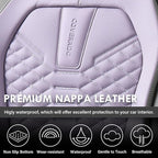 Coverado Seat Covers Full Set, Waterproof Nappa Leather Seat Covers for Cars, 5 Seats Universal Car Seat Protectors, Gray and