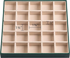 Frebeauty Earring Organizer Classic Jewelry Box 50 Slots Double Layer Jewelry Storage Case with 6 Necklace Hook and Bracelet 