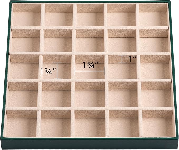 Frebeauty Earring Organizer Classic Jewelry Box 50 Slots Double Layer Jewelry Storage Case with 6 Necklace Hook and Bracelet 