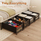 2 Pack Under the Bed Storage Containers,12 inch Height Under Bed Shoe Storage,31inch Long Underbed Storage with Wheels,Large 