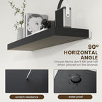48 Inch Black Floating Shelf | 12 Inch Deep Floating Shelves Set of 1 | 48" D x 12" D Rustic Wood Shelves for Wall | Deep Bla