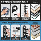 2 Pack Hat Organizer for Baseball Caps, Hat Rack for Wall Hold Up to 20 Hats, Hat Holder with Strong Adhesive and Screws, Hat