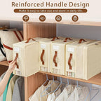 Bed Sheet Organizers and Storage, 4 Pack Linen Closet Organizers with Adjustable Zipper, Foldable Bedding Storage for Queen o