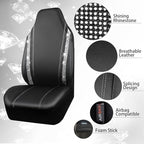 CAR PASS Leather Car Seat Covers Front Two Tesla Model 3 Model Y, Bling Waterproof Universal fit High Back Bucket Diamond Shining Glitter Crystal Sparkle, Truck SUV Cute Women Girl, Silver Rhinestone