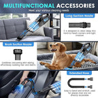 Handheld Vacuum Cordless, 15000PA Strong Suction Hand Held Car Vacuum Cleaner Portable with Multi-Nozzles & Washable Filter, 