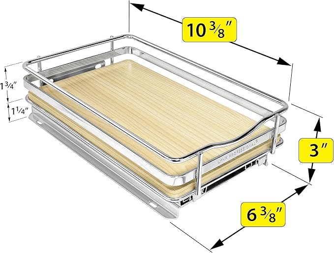 LYNK PROFESSIONAL® Élite™ Pull Out Spice Organization for Cabinets - 6-3/8 inch Wide – Spice Rack for Inside Cabinets – Wood/
