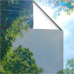 Coavas One Way Privacy Window Film, Sun Blocking Reflective Window Film See Out Not in, Heat Control Window Tint for Home, Anti UV Static Cling for Windows Office Door (Silver, 35.4 x 78.7 inches)