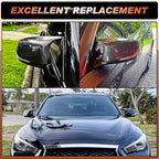 ACLONG Carbon Fiber Mirror Cover Caps Rearview Side Mirror Covers Fit for Infiniti Q50 2014-2022 Infiniti Q60 2017-2022 Left Driver Side Right Passenger Side-2 PCS