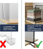 Nexu 6-Pack Metal Mesh Shelf Dividers for Closet Organization, Ultra-Stable Under-Shelf Hook Design, Matte Non-Slip Heavy Dut