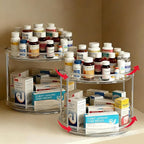 2 Pack Medicine Cabinet Organizer, Rotary Turntable Organizer for Medicine and Vitamin Bottles, Under Sink Organizer for Medi
