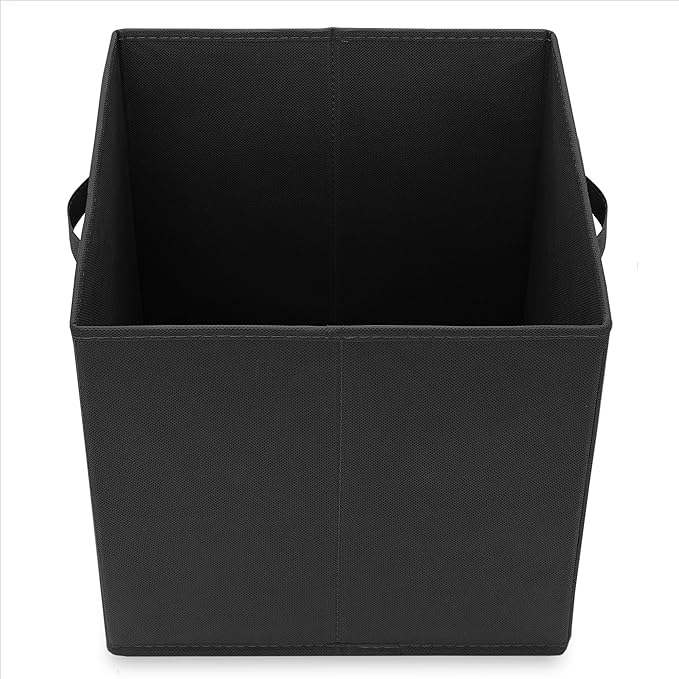 Casafield Set of 6 Collapsible Fabric Cube Storage Bins, Black - 13" Foldable Cloth Baskets for Shelves, Cubby Organizers & M