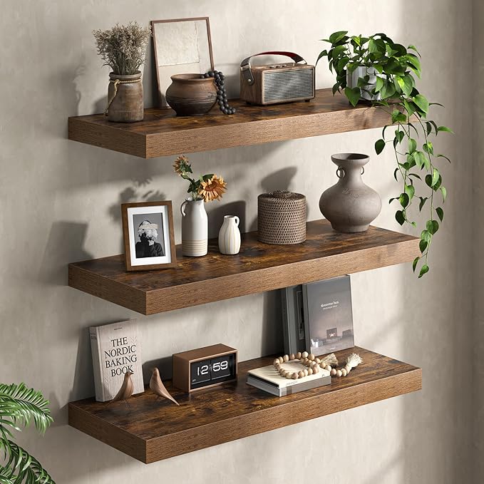 Floating Shelves 48Inch Long, 12 Inch Deep Floating Shelves for Wall, 48 x 12 Large Floating Shelf for Fireplace Mantel, 2" T