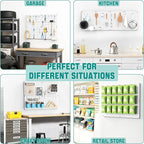 EVERHANGER Metal Pegboard Panels, Heavy Duty Pegboard Wall Organizer, Garage Wall Panels, Tool Storage Organization, 12"X16",