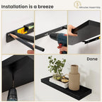 Fun Memories Floating Shelves for Wall, Rustic Wood Wall Mounted Shelves for Bathroom, Bedroom, Living Room & Kitchen, Storag