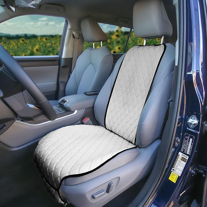 FH Group Car Seat Cushion – Neosupreme Single Front Seat Cover with Front Pockets, Airbag Compatible, Universal Fit Car Seat 