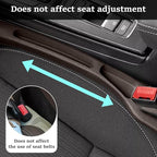 2PCS Car Seat Gap Filler Organizer, Multifunctional Car Gap Filler with Fill and Storage Function for Storing Phones Keys Cards, Universal No Drop Seat Guard for Cars (Brown)