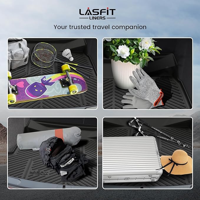 LASFIT Trunk Mat for Chevrolet Chevy Impala 2014-2020 (Not Fit Equipped with The Auto Stop/Start System), All Weather TPE Custom Fit Cargo Mat Trunk Liner for Chevy Impala Accessories, Black