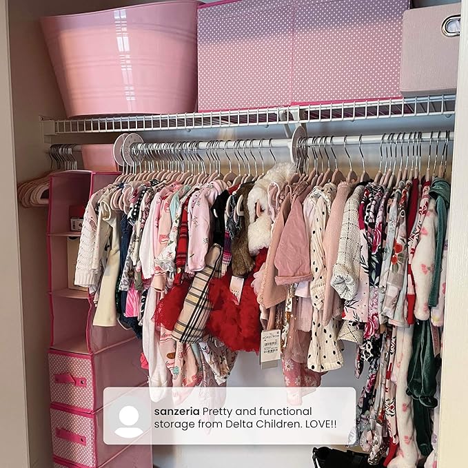 Delta Children Nursery Storage 48 Piece Set - Easy Storage/Organization Solution - Keeps Bedroom, Nursery & Closet Clean, Gre
