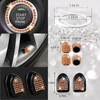 NBTEPEM 30 Pcs Orange Bling Car Accessories Set for Women, Steering Wheel Cover Set, Bling Console Cover, Seat Belt Cushion, Shift Knob Cushion, Cup Holder Coaster, Rhinestone Car Hanging Accessories
