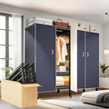 YTLEMON Heavy Duty Clothes Rack with Magnetic Door, Metal Foldable Covered Clothes Rack, Portable Wardroobe Closet System for
