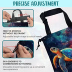 Colorful Galaxy Nebula Car Garbage Bag Sea Turtle Drawstring Car Trash Bag Hanging for Back Seat with Adjustable Buckle Canvas Vehicle Trash Can Easy-to-Install