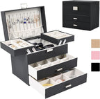 Dajasan Jewelry Organizer Box, Large Jewelry Boxes for Women Girls, Space-Saving 4 Layers Jewelry Storage Case with Drawer, M