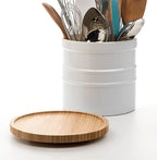 RSVP International Tool Crock Turntable Lazy Susan, Bamboo, 8.25" | Handy in Cabinets or on Counters | Rotating Base with Stu