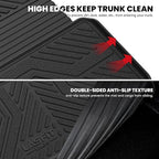 LASFIT Trunk Mat with Backrest Mat for GMC Acadia 2017-2023, All Weather TPE Custom Fit Cargo Mat Trunk Liner with Backrest Mat, Black
