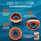 ISSE Super Snow Socks for Tires. Designed for All Tire Brands. Textile Chain Replacement for Optimal Traction in Snow & Ice. 