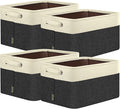 BALEINE 4 Pack Fabric Closet Storage Bins for Shelves, Linen Closet Organizers and Storage, Decorative Baskets for Organizing