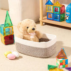 MiniArk Small Storage Baskets for Organizing | Closet Organizer Bins | Shelf Toy Basket | Woven Rope Baskets | Cube Decorativ