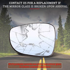 Left Side Mirror Glass w/Heated|Blind Spot Detection Compatible for 2017-2024 Chrysler Pacifica, 2020-2024 Voyager Driver Mirror Glass Replacement 68318282AA
