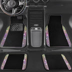 CAR PASS Bling Diamond Leather Steering Wheel Cover 14.5in-15in Floor Mats Shining Rhinestone Carpet Sparkly Glitter Crystal Anti-Slip Pad Fit Automotive SUV Pickup Truck Girl Women, 5pcs Multicolor
