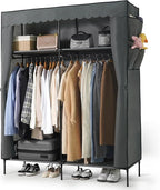 CAPHAUS 55-Inch Clothing Rack with Cover, Portable Closet Wardrobe, Covered Garment Rack for Hanging Clothes, 190LB Capacity 