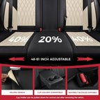 FREESOO Black Beige Car Seat Covers Full Set - Faux Nappa Leather Seat Covers for Cars, Luxury Breathable Waterproof Front Se