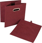 Household Essentials Foldable Fabric Storage Cubes 6-Pack – 11x11x11 Stackable Non-Woven Bins with Chipboard Sides & Grommet 