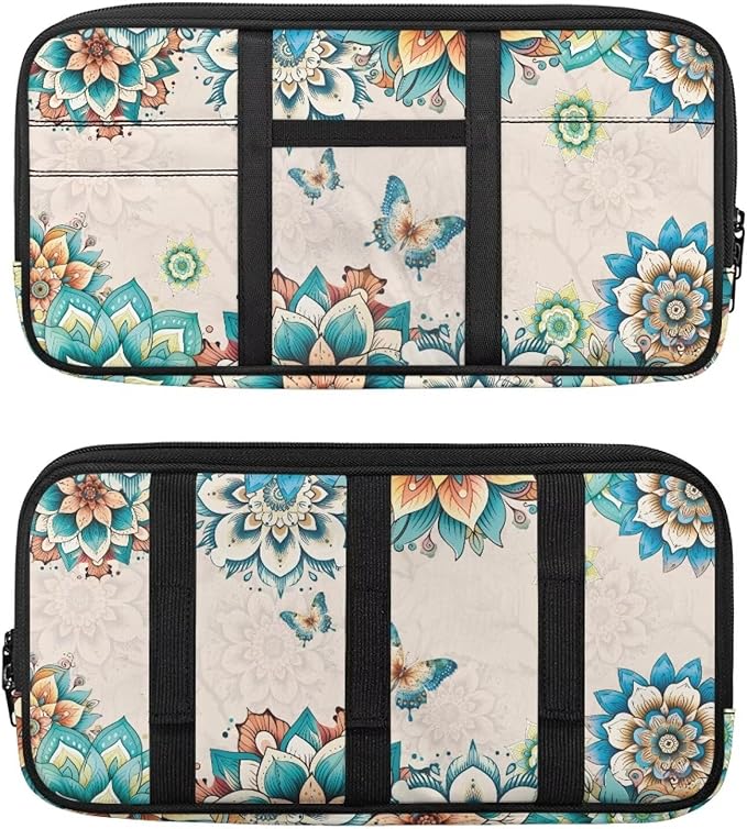 Butterfly Visor Organizer Storage Small Car Visor Organizer with Multi-Pocket Lightweight Soft Car Visor Storage Pouch for Card Pen Sunglasses Document Scratch-Resistant Sunvisor Organizers
