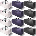 VELVETSURE 12 Pack Heavy Duty Large Moving Bags W/Backpack Straps - Strong Handles & Zippers, Storage Totes, Fold Flat, Alter
