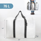 CleverMade Frakta Basket Reusable Grocery Tote - 76L - Pack of 2 - Transparent - Collapsible Storage Shopping Organizer - Hea