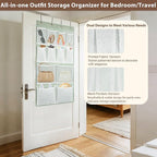 2 Pack- 12 Pocket Over Door Hanging Storage Organizer with 4 Kinds Pouch,Back of Closet Hanging Shelf Storage Organization fo