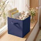 ShellKingdom Storage Bins, Foldable Fabric Storage Cubes And Cloth Organizer Drawer For Closet And Toys, 2 Pack (Dark Blue)
