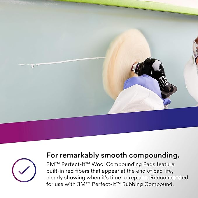 3M Wool Compounding Pad - Perfect-It 9 inch Quick Connect Pad 05753, 9 in