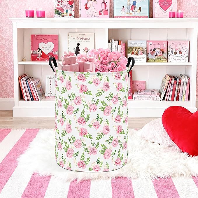 QUEENLALA Large Storage Basket,Laundry Hamper/Bathroom/Home Decor/Collapsible Round Storage Bin,Boys and Girls Hamper/Boxes/C