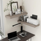 Deep Floating Shelves | 36 Inch Grey Floating Shelves Set of 2 | 12 Inch Deep Rustic Wood Shelves for Wall | 36" W x 12" D Gr