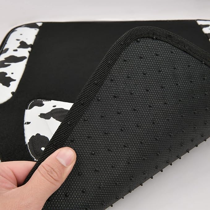 CAR PASS Waterproof Universal Fit Car Floor Mats, Cow Print Car Mats Fit for SUV,Vans,sedans, Trucks,Set of 4pcs Car Carpet w