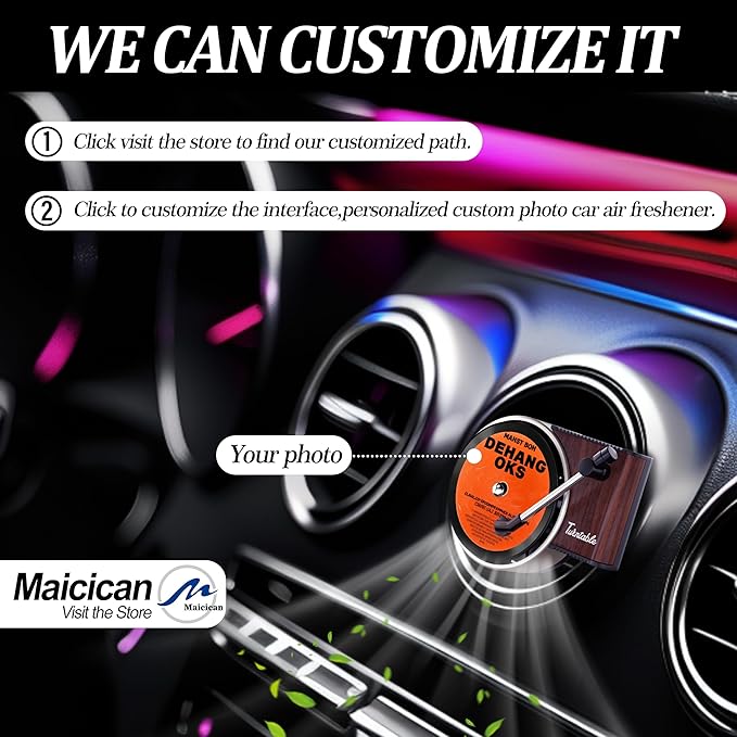 Maicican 12pcs Personalized customized Car Air Fresheners,Pop Singer Album Cover Record Player Car Fresheners for Women, Car 