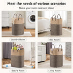 Laundry Basket,Woven Cotton Rope Laundry Hamper,Versatile Storage for Dirty Clothes,Baby Toys,and Blankets in Bathroom, Nurse