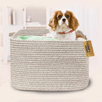COMFY-HOMI Square Woven Cotton Rope Basket for Organizing, Gift Baskets for Handles, Empty Gift Baskets, Toy Basket for bins|