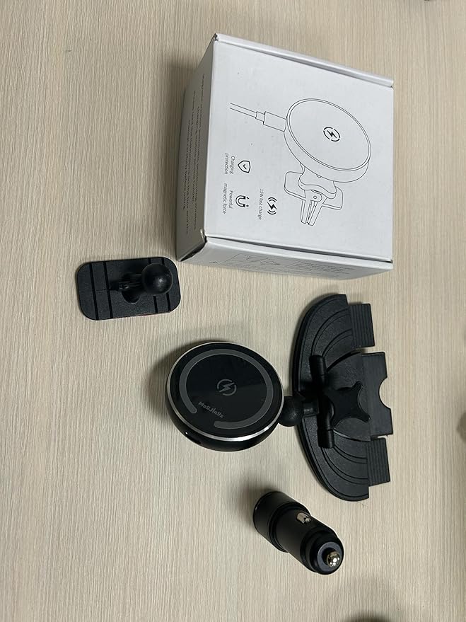 CD Slot Magnetic Car Mount Charger Work for iPhone 17 16-12, 3X Stable on Bumpy Roads, 99% Car/Truck-Approved, Wireless Charging Holder with 3M Dash Sticker, No Air Vent Block(QC3.0 Adapter)